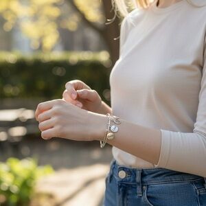 Inspirational silver faith hope message bracelet